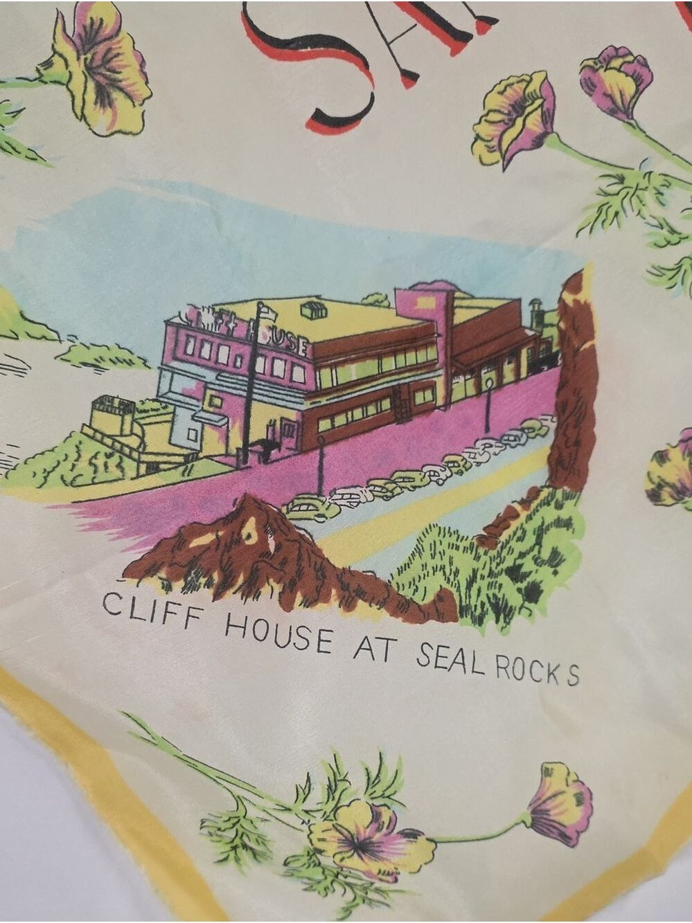 Vintage Retro San Francisco 1960's Souvenir Scarf - Picture 3 of 11
